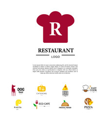 Collection of food restaurant logo templates.