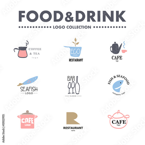 Food And Drink Logo Design Templates Stock Photo And Royalty