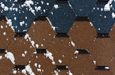 Snow on modern roof texture.