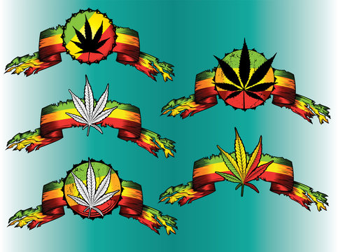 marijuana cannabis jamaican flag design background