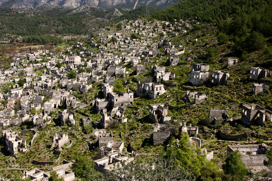 Kayakoy,Fethiye...old ruins of Greeks in mediterranean region of Anatolia