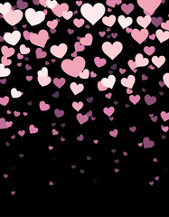 Black background with hearts.