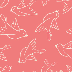 Seamless pattern with doves