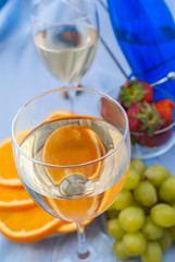 Clouse up of glass of white wine