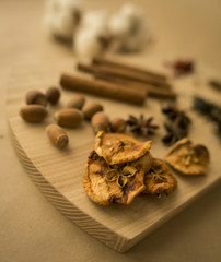 closeup of various raw dried fruit