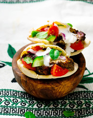  Gyros ,the Greek sandwich  in a flat cake pita