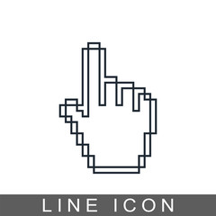 Fototapeta premium Pixel hand cursors icon