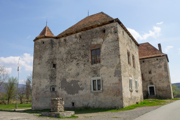 Obraz premium Medieval castle in the Carpathian Mountains, Ukraine