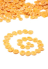 Corn flakes creative scattered.