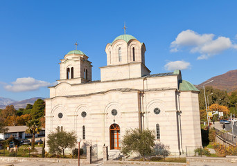 Fototapeta na wymiar Church of Saint Sava in Tivat, Montenegro