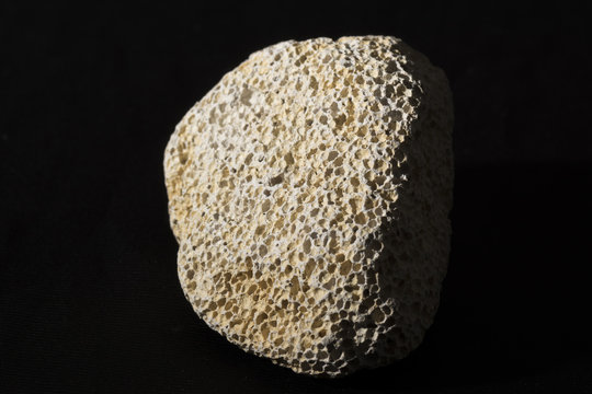 mineral pumice stone on a black background