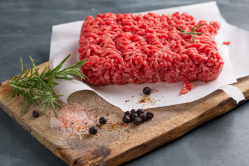 Minced meat on butcher pape