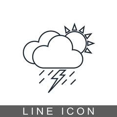 lightning rain cloud sun meteo icon