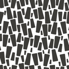 Abstract geometric vector seamless background. Monochrome illustration for web design, prints etc. Various sizes unusual shapes modern pattern.