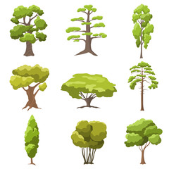 Vector stylized trees