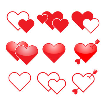 Heart Valentine Icon Set
