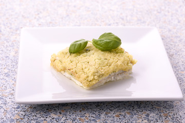 baked fish with broccoli cheese sauce