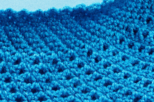 Blue crochet texture.