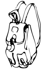 vector sketch of a backpack with pockets