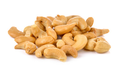 Cashews  on white background