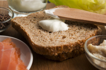 Obraz na płótnie Canvas sandwich with ingredients