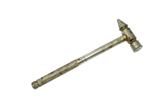 Old and rusty Hammer isolated on white background