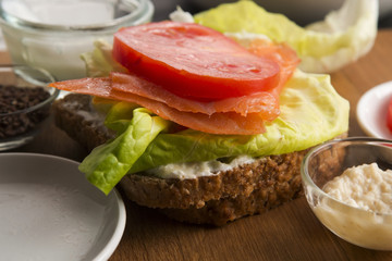 sandwich with ingredients