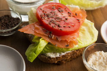 sandwich with ingredients