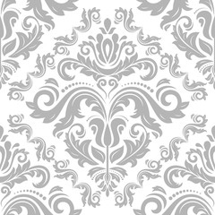 Fototapeta premium Oriental classic silver pattern. Seamless abstract background