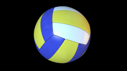Volleyball, sports equipment isolated on black background, close up view
