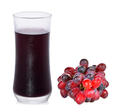 Glass Of Grape Juice Isolated On White