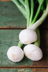 Spring onion on the table