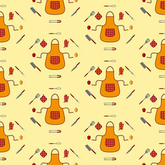 Kitchen seamless pattern. Vector.