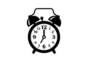 Alarm clock icon on white background