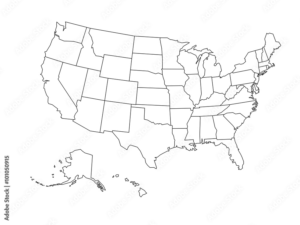 Sticker blank outline map of usa - Stickers