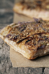 Simple rustic crispy pie with onion