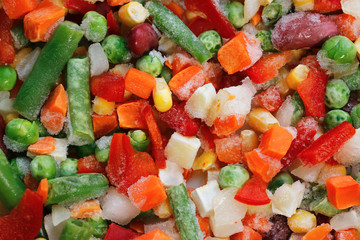 Frozen vegetables. Mexican mix. Macro. 10