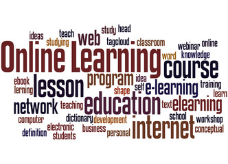 Fototapeta premium Online Learning, word cloud concept 3