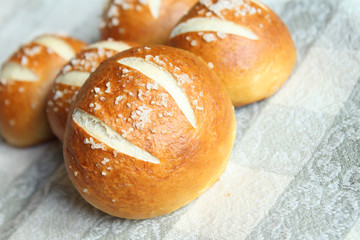 Laugenbrot - German bun the same type of bread as traditional pr