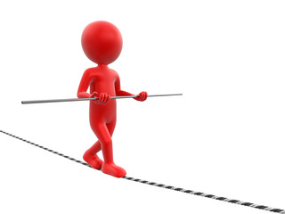 Tightrope Walker. Image with clipping path