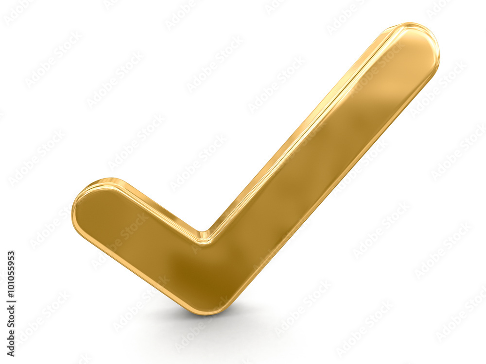 Poster check mark. image with clipping path