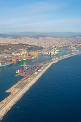 Fototapeta premium The Zona Franca Port is located in the south of the City. It is the industrial harbor of the City. This industrial area is one of the most important commercial regions in Catalonia