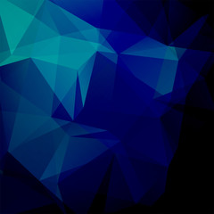 Abstract mosaic background. Dark blue tones. Triangle geometric background. Design elements. Vector illustration