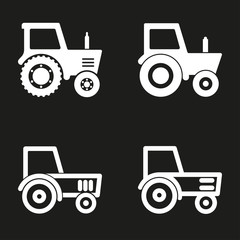 Tractor icons set.