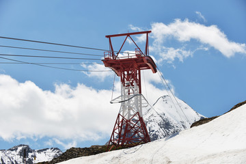 Cableway at mountains