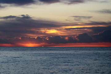 Spectacular marine sunset sky
