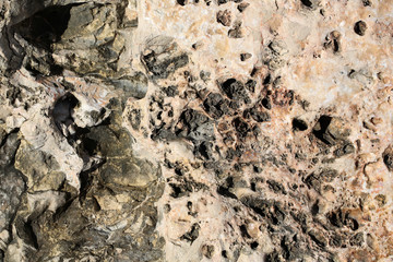 Stone formations covered with salt