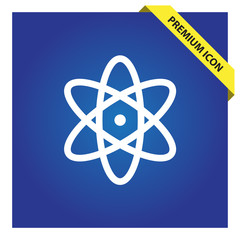 Atom, nucleus sign icon for web and mobile.