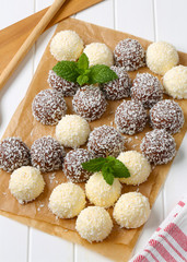 Chocolate coconut snowballs