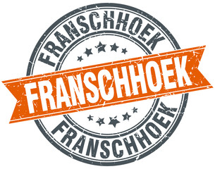 Franschhoek red round grunge vintage ribbon stamp
